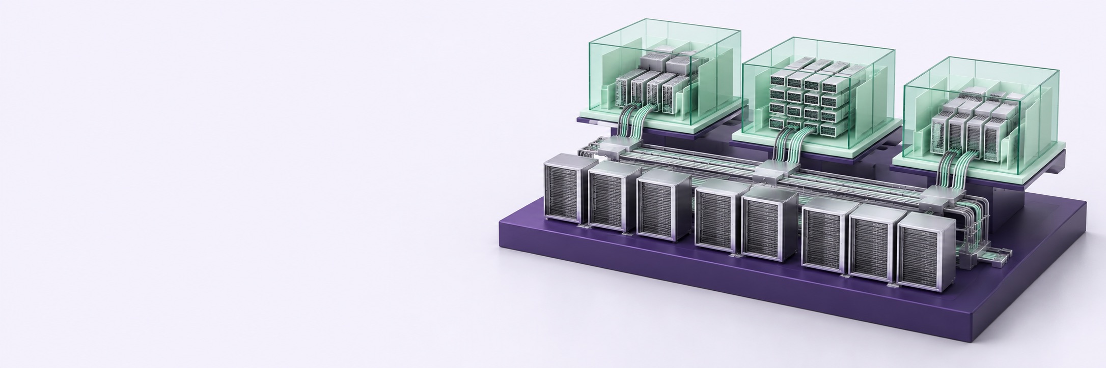 Concept illustration of separate application environments on a shared managed foundation.